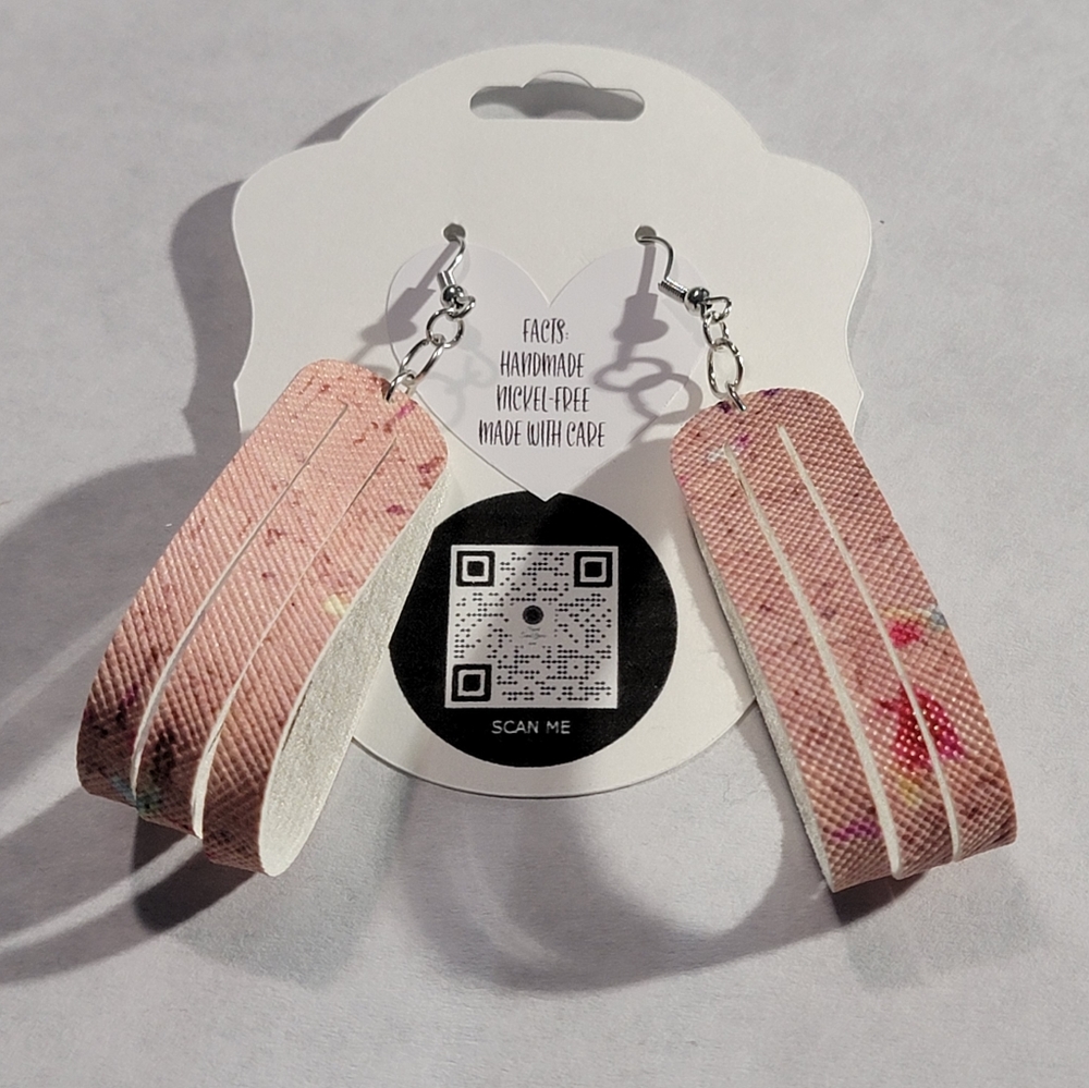 Cork 3-Slit Sculpted Faux Leather Earrings 2.0"